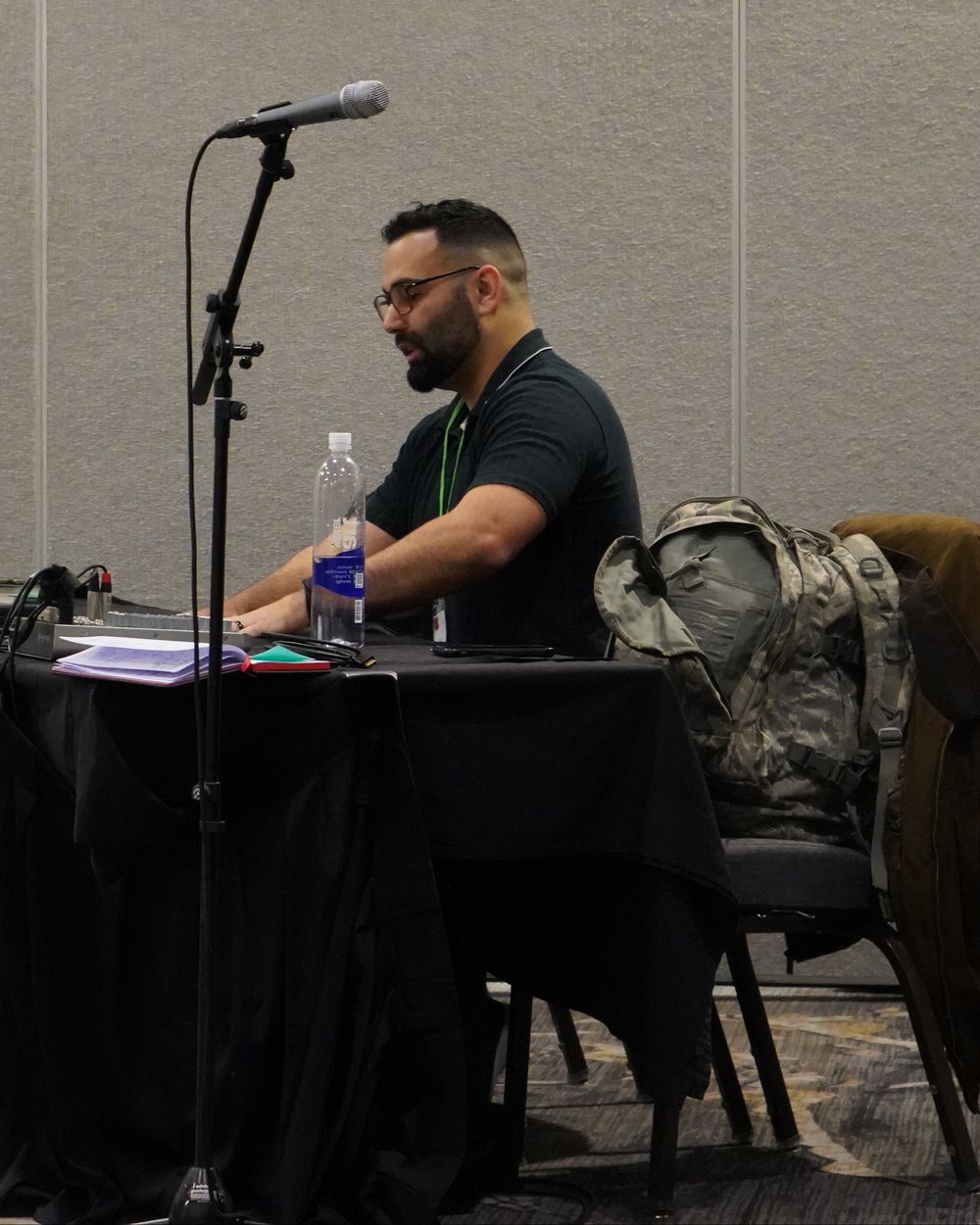 Michael C. Barros presenting a conference paper